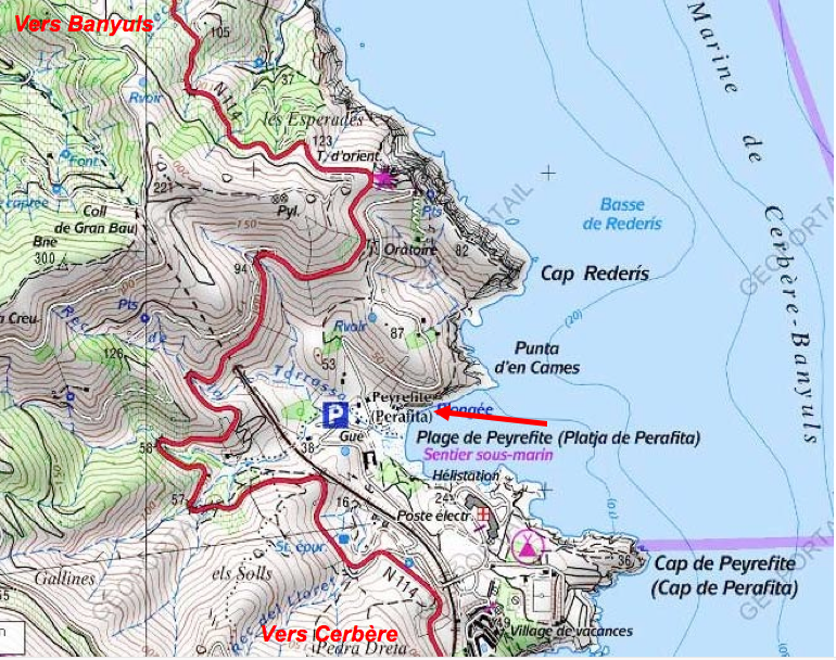 Sentier Sous Marin Cerbere Banyuls Carte Interactive Des Spots Et Facilites De Plongee